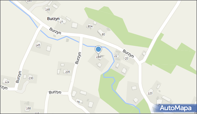Burzyn, Burzyn, 19A, mapa Burzyn