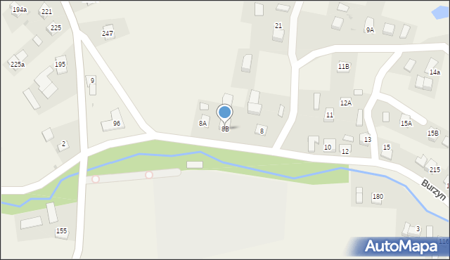 Burzyn, Burzyn, 8B, mapa Burzyn