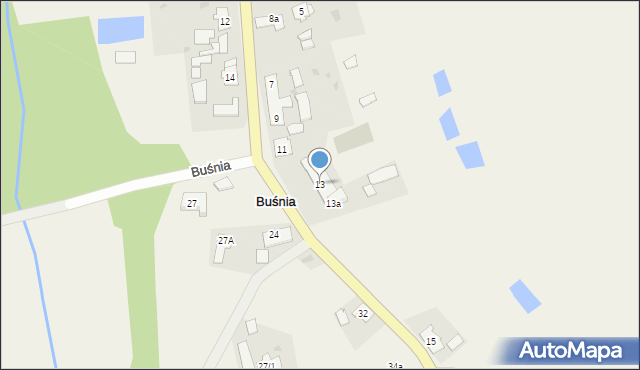 Buśnia, Buśnia, 13, mapa Buśnia