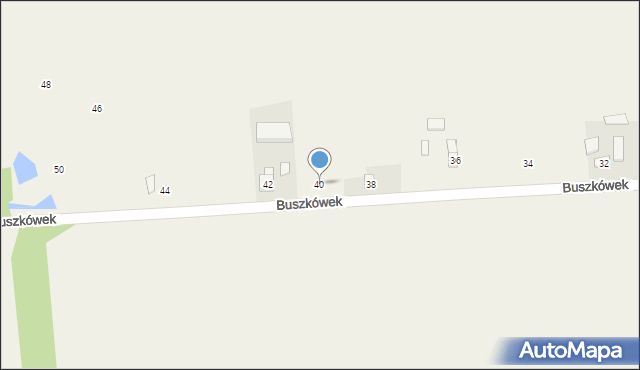 Buszkówek, Buszkówek, 40, mapa Buszkówek