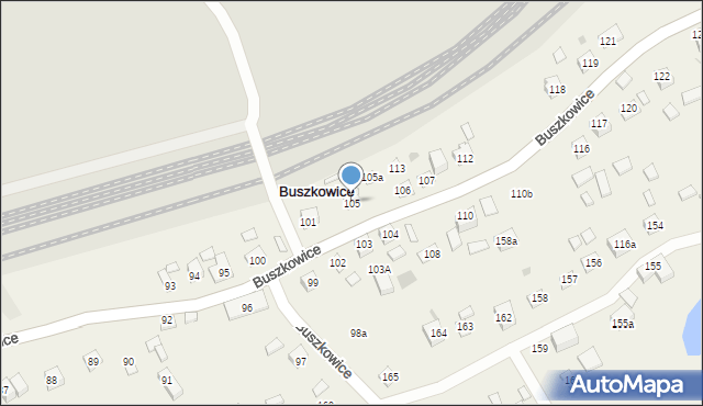 Buszkowice, Buszkowice, 105, mapa Buszkowice