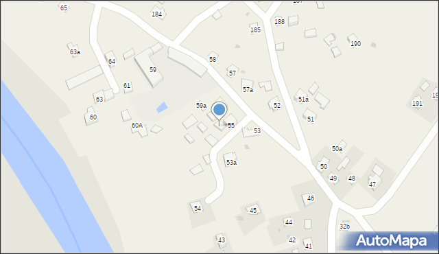 Buszkowice, Buszkowice, 55a, mapa Buszkowice