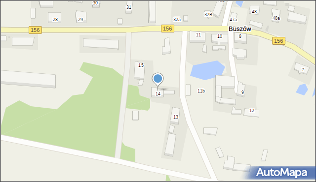Buszów, Buszów, 14a, mapa Buszów