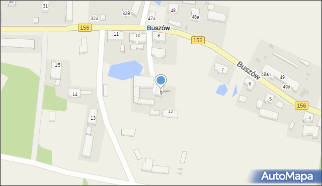 Buszów, Buszów, 9, mapa Buszów