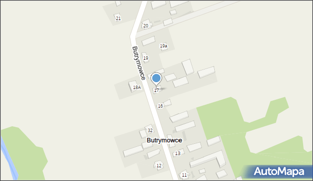 Butrymowce, Butrymowce, 17, mapa Butrymowce