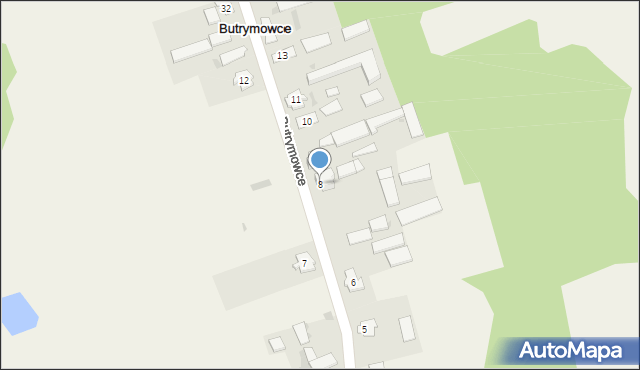 Butrymowce, Butrymowce, 8, mapa Butrymowce