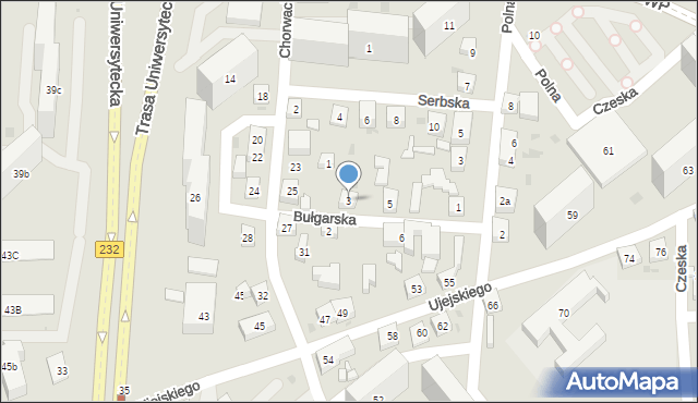 Bydgoszcz, Bułgarska, 3, mapa Bydgoszczy