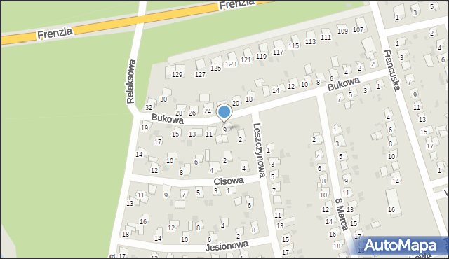 Bytom, Bukowa, 9, mapa Bytomia