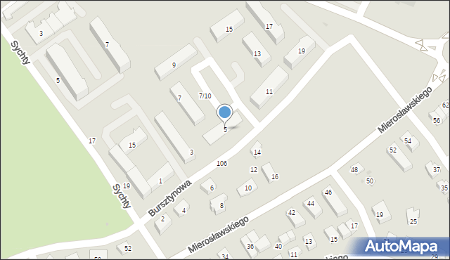 Bytów, Bursztynowa, 5, mapa Bytów