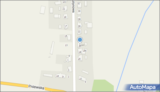Bytyń, Bursztynowa, 20, mapa Bytyń