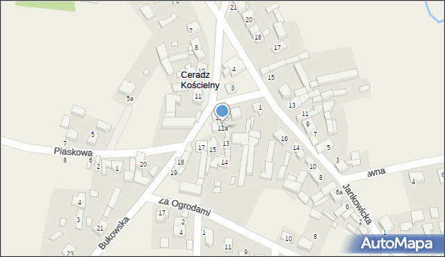 Ceradz Kościelny, Bukowska, 12a, mapa Ceradz Kościelny