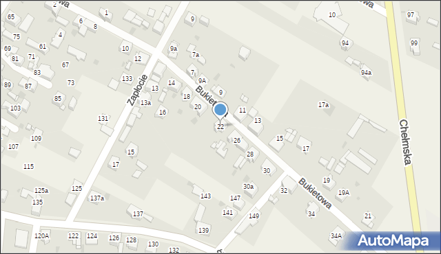 Chełm Śląski, Bukietowa, 22, mapa Chełm Śląski