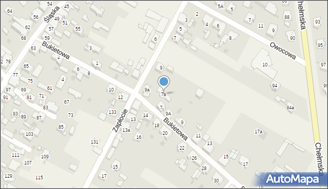 Chełm Śląski, Bukietowa, 7a, mapa Chełm Śląski