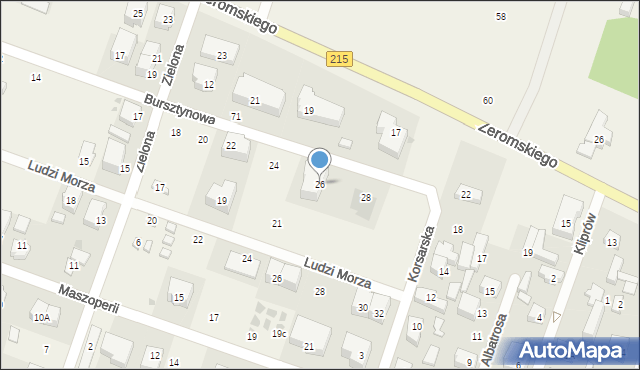 Chłapowo, Bursztynowa, 26, mapa Chłapowo