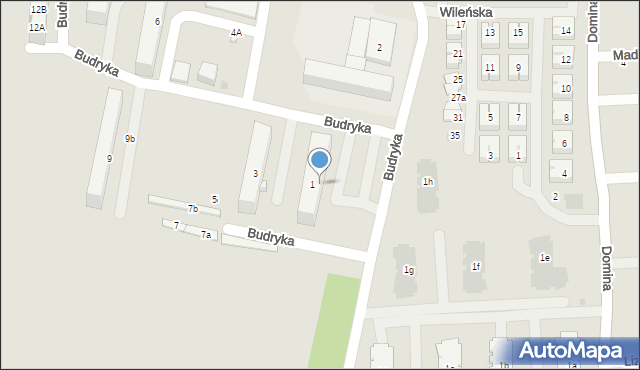 Chorzów, Budryka Witolda, 1a, mapa Chorzów