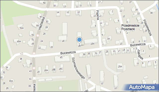 Cieszyn, Bucewicza Nestora, 16, mapa Cieszyna