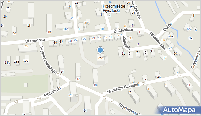 Cieszyn, Bucewicza Nestora, 25A, mapa Cieszyna