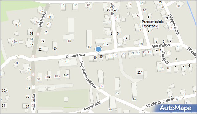 Cieszyn, Bucewicza Nestora, 37, mapa Cieszyna