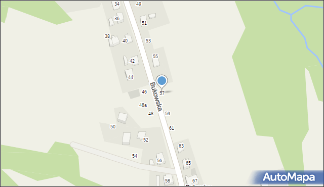 Czaniec, Bukowska, 57, mapa Czaniec