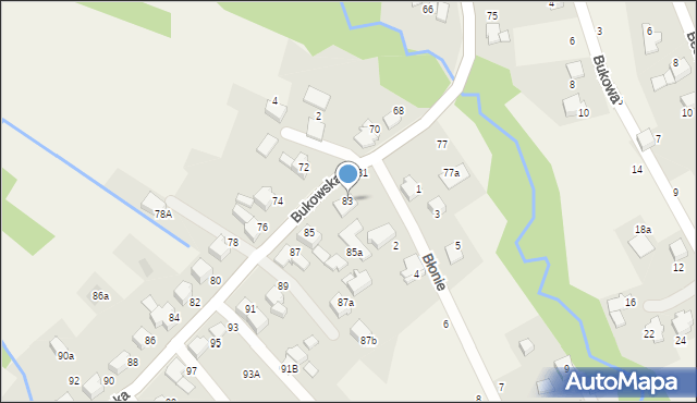 Czaniec, Bukowska, 83, mapa Czaniec