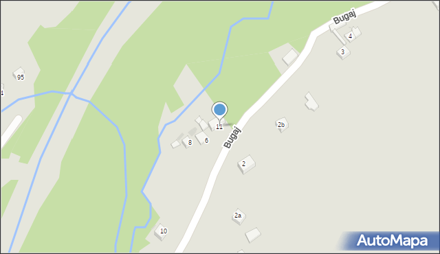 Czarny Dunajec, Bugaj, 11, mapa Czarny Dunajec