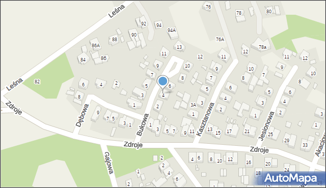 Czerwonak, Bukowa, 4, mapa Czerwonak
