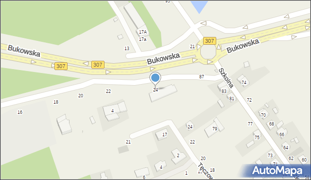 Dąbrowa, Bukowska, 24, mapa Dąbrowa