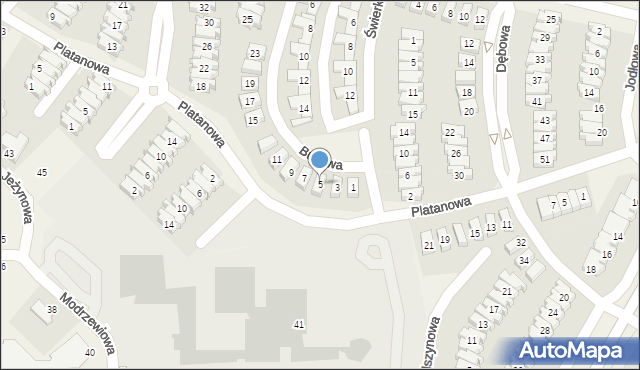 Dąbrówka, Bukowa, 5, mapa Dąbrówka