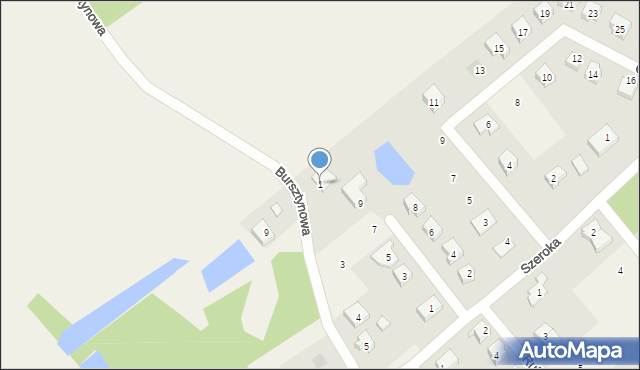 Dąbrówka, Bursztynowa, 1, mapa Dąbrówka