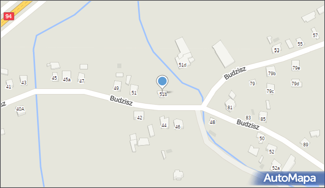 Dębica, Budzisz, 51b, mapa Dębicy