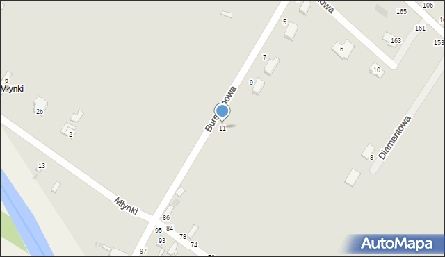 Dęblin, Bursztynowa, 11, mapa Dęblin