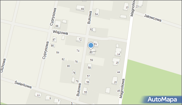 Dębno, Bukowa, 12, mapa Dębno
