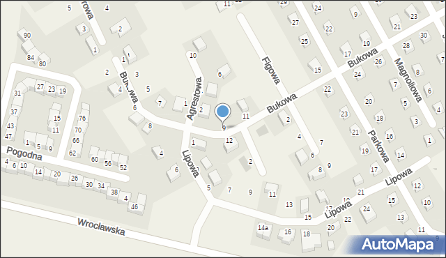 Dobrzykowice, Bukowa, 9, mapa Dobrzykowice