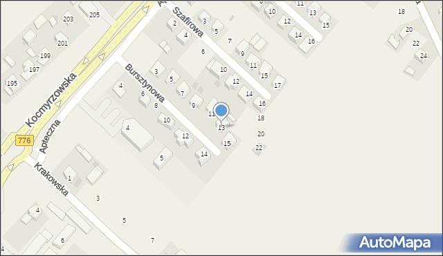 Dojazdów, Bursztynowa, 13, mapa Dojazdów