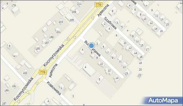 Dojazdów, Bursztynowa, 6, mapa Dojazdów