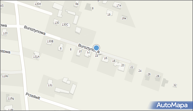 Dominów, Bursztynowa, 14, mapa Dominów