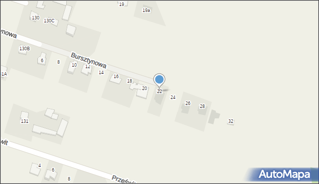 Dominów, Bursztynowa, 22, mapa Dominów