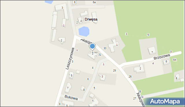 Drwęsa, Bukowa, 2, mapa Drwęsa