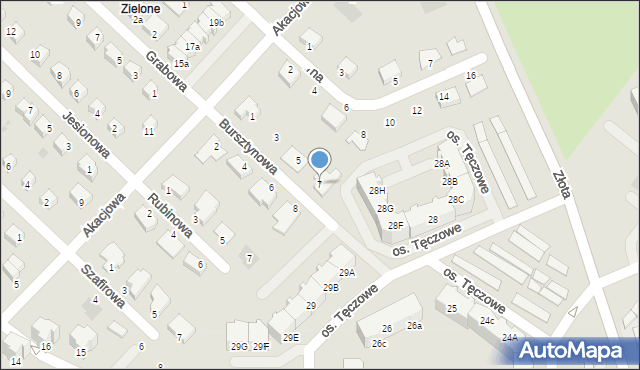 Dzierżoniów, Bursztynowa, 7, mapa Dzierżoniów