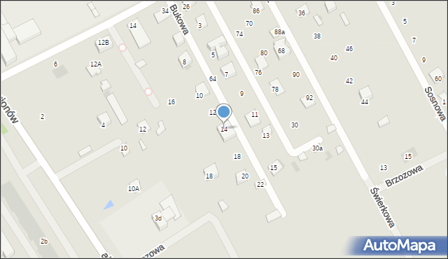 Garwolin, Bukowa, 14, mapa Garwolin