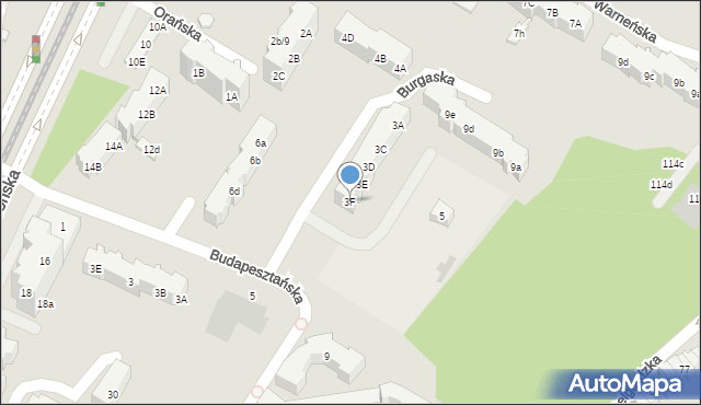 Gdańsk, Burgaska, 3F, mapa Gdańska