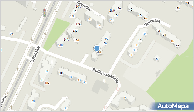 Gdańsk, Budapesztańska, 6e, mapa Gdańska