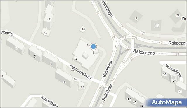 Gdańsk, Bulońska, 1, mapa Gdańska