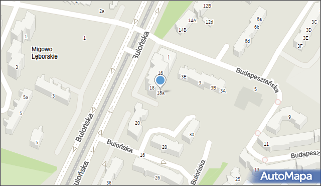 Gdańsk, Bulońska, 18a, mapa Gdańska