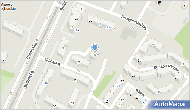 Gdańsk, Bulońska, 30, mapa Gdańska