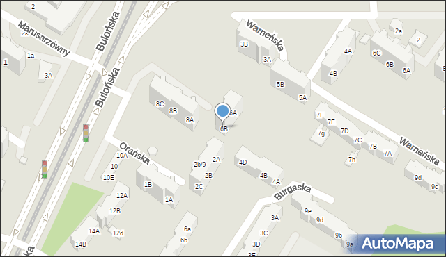 Gdańsk, Bulońska, 6B, mapa Gdańska