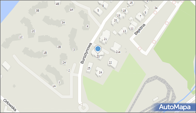 Gdańsk, Bursztynowa, 23, mapa Gdańska