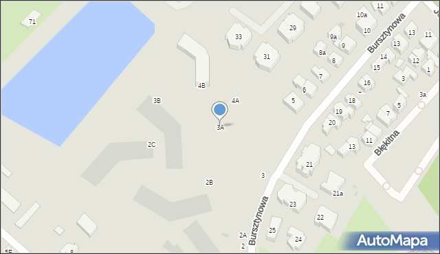 Gdańsk, Bursztynowa, 3A, mapa Gdańska