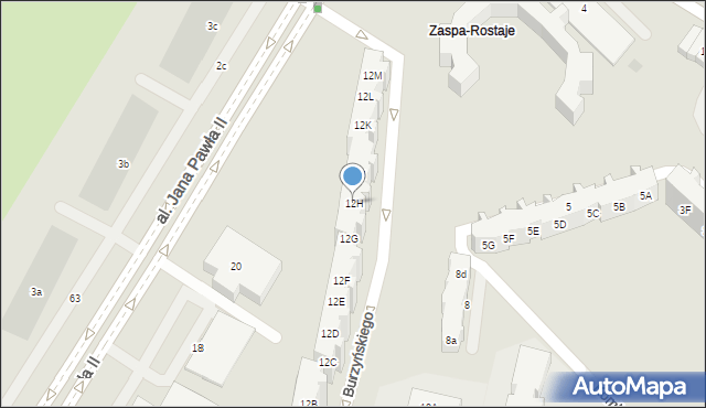 Gdańsk, Burzyńskiego Zbigniewa, 12H, mapa Gdańska