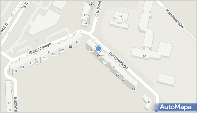 Gdańsk, Burzyńskiego Zbigniewa, 8G, mapa Gdańska